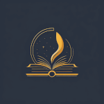 CoverDesignAI Logo featuring an open book with a quill and stars